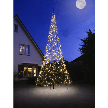 Fairybell 6 meter - Vlaggenmast Kerstboom - 1200 LED Lampjes  - Twinkel - Warm wit 
FANL-600-1200-03-EU