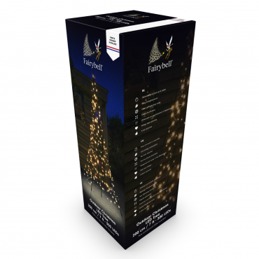 Fairybell 2 meter - Vlaggenmast Kerstboom - 300 LED Lampjes  - Warm wit